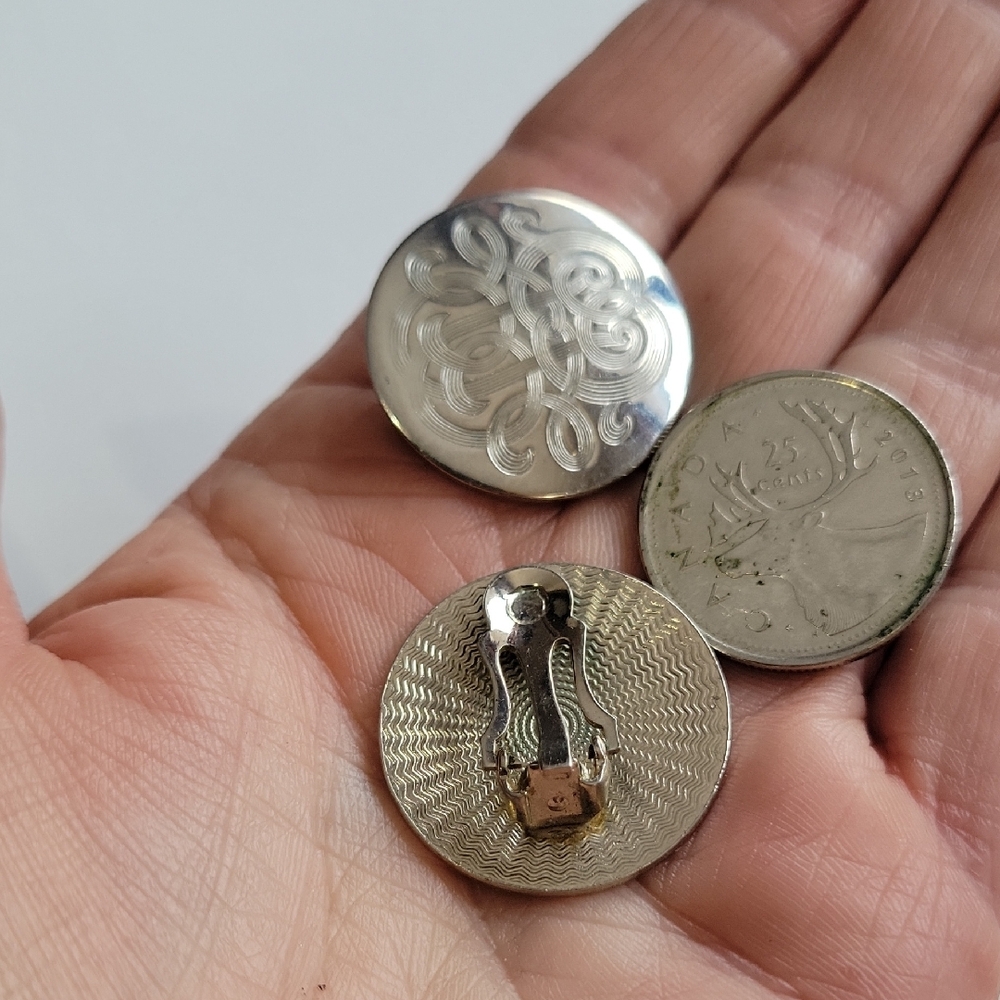 Silver Tone Clip-On Earrings